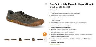 Barefoot tenisky Merrell - Vapor Glove 6 Olive vegan zelené