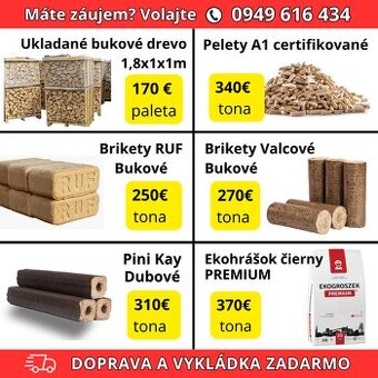 Pelety brikety ekohrášok buk - DOPRAVA ZDARMA