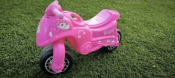 Detská motorka - ružové odrážadlo s jednorožcom