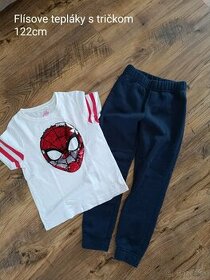 Tričko Spiderman a flidove tepláky veľkosť 128