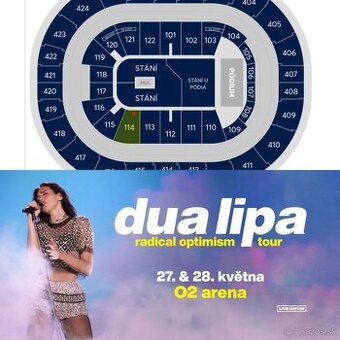 Dua lipa koncert v Prahe, výborné miesta na sedenie