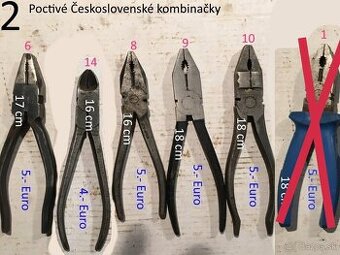 Kombinačky štiepacie a segerove kliešte vidlicové klúče