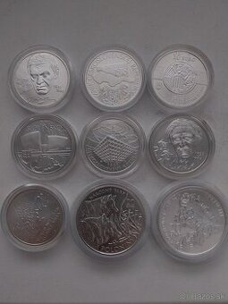 Mince strieborne 10 a 20 eurove mince BK