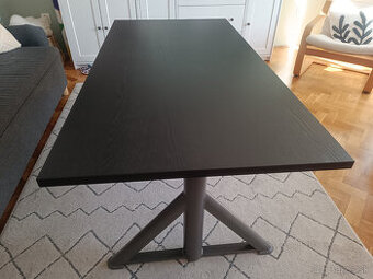 IDÅSEN Stôl nastaviteľná výška, čierna/tmavosivá, 160x80 cm