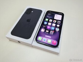 APPLE IPHONE 16 128GB BLACK TOP STAV,ZDRAVIE BATERKY 100%