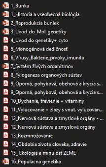 Materiály na prijímacie skúšky na lekárske fakulty SK,ČR