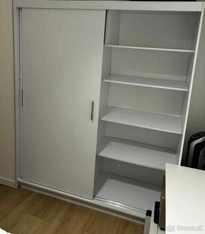 Biela šatníková skriňa 215x180x60cm biela