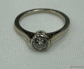 Zlatý dámsky prsteň veľký diamant 0,48 ct
