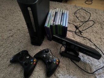 Predám Xbox 360 komplet s kinectom a 2 ovladacmi