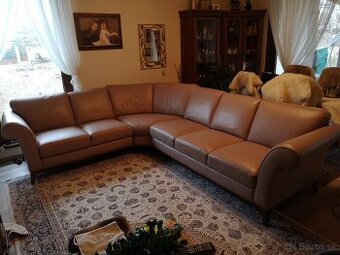 Kožená rohová sedačka NATUZZI EDITIONS – masív, výborný stav