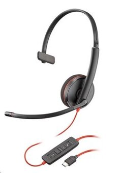Poly Blackwire 3210 náhlavná súprava, USB-C/A adaptér, mono