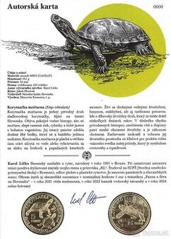 Autorská karta, 5€ minca, Korytnačka Močiarna