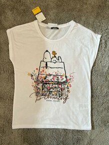 Dámske nové tričko MONTEGO - Snoopy biele XS veľkosť