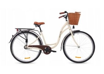 Retro Bicykel Novy - 28" Kremový + Košík