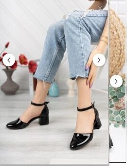 NOVÉ Čierne lakované lodičky, veľ. 37