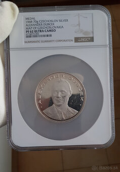 Ag 20Dukát 1968 Alexander Dubček PROOF NGC PF62 Ultra Cameo