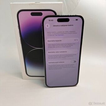IPHONE 14 PRO DEEP PURPLE 256GB ZÁRUKA - VEĽMI PEKNÝ STAV