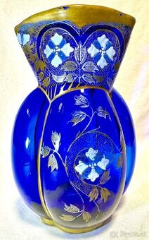 Vaza Théodore LEGRAS, kobaltove sklo, Francuzko (1890-1900)
