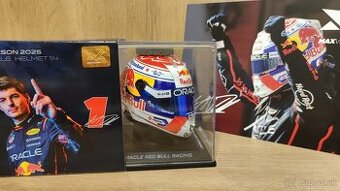 Max Verstappen - 2025 sezonna helma 1:4 + podpis karta