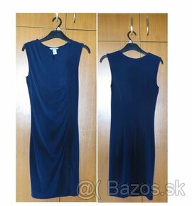 Tmavo-modré elastické šaty