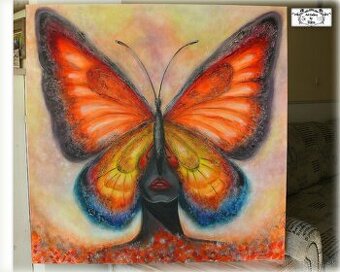 Obraz "Motýľ- transformácia a vývoj" ♥ ( 100x100 cm ) 3d m