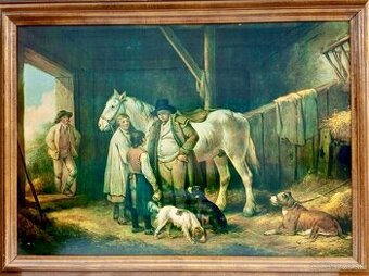 George Morland - Scéna v stajni