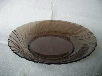Veľká misa / tanier z dymového skla