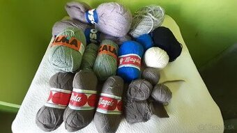 Rôzne priadze - retro zásoby, vlna, zmesi, rôzne farby