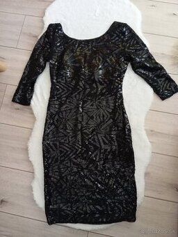 Dámske čierne glitrovane šaty Orsay M