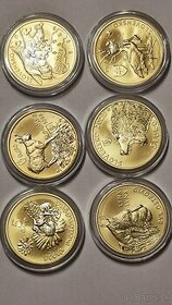 5 eurové mince celá séria Fauna a flóra - 6 ks