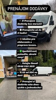 Prenájom dodávky Žilina