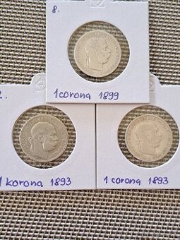 Strieborné mince F.J. RU - 1 koruna