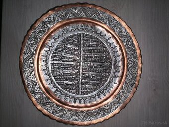 Retro medený tanier