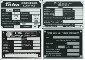 Typove stitky Tatra - 1