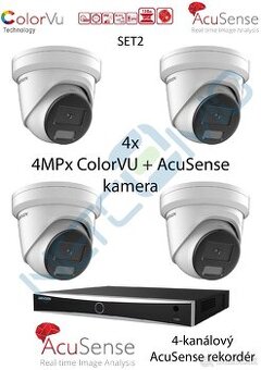 4x 8MPx ColorVU+AcuSense kamerový set Hikvision