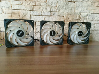 Sada ventilátorů MSI 120mm 3ks, black/white, RGB podsvícení