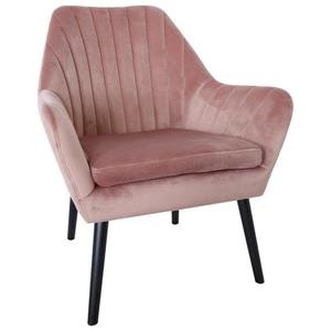 Štýlové ružové zamatové kreslo