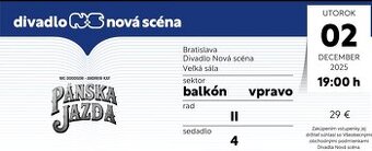 Panska jazda divadlo utorok 2.12. v BA