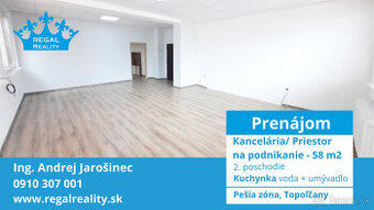 Prenájom: Kancelária + Kuchynka, 58 m2, Centrum, Topoľčany - 1