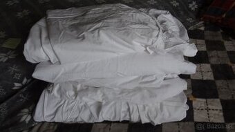 Predám: 5ks plachta s gumičkou 160x200 cm,biela bavln.