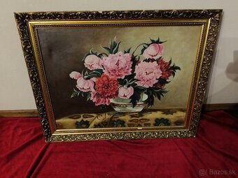 Maľovaný obraz v starožitnom ráme