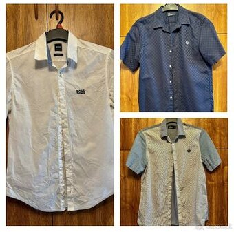 Pánska košeľa 2x Fred Perry a Hugo Boss, veľkosť S