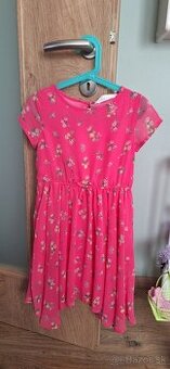Detské kvietkované ružové šaty