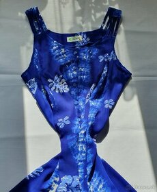 Dámske dlhé letné modré šaty