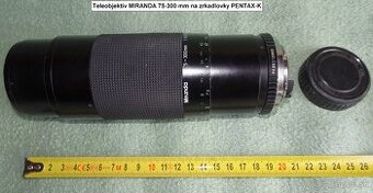 Predám teleobjektív MIRANDA 75-300 mm na PENTAX-K