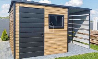 Záhradný domček s prístreškom