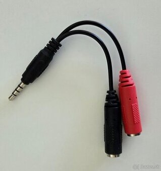 3,5 mm jack rozbočovač - headset adaptér (mikrofón + slúchad