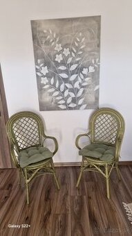 Ratanove stoličky-zelené