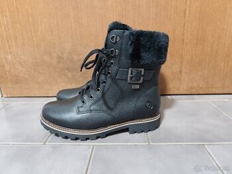 Remonte 38 - Rieker - čierne kožené členkové čižmy