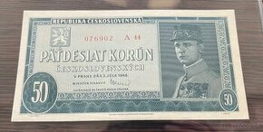 50 korún 1948 ČSR neperforovaná